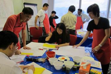 team collaborate tshirt masterpiece creative team building event