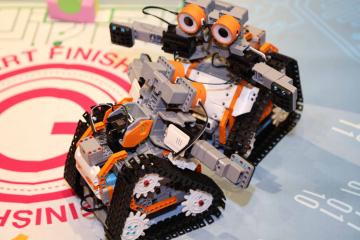 team building activity with robots