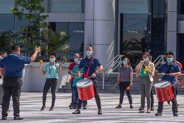 corporate drumming for distanced teams