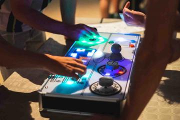 Corporate team hall games