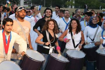 corporate drumming rhythm teamwork