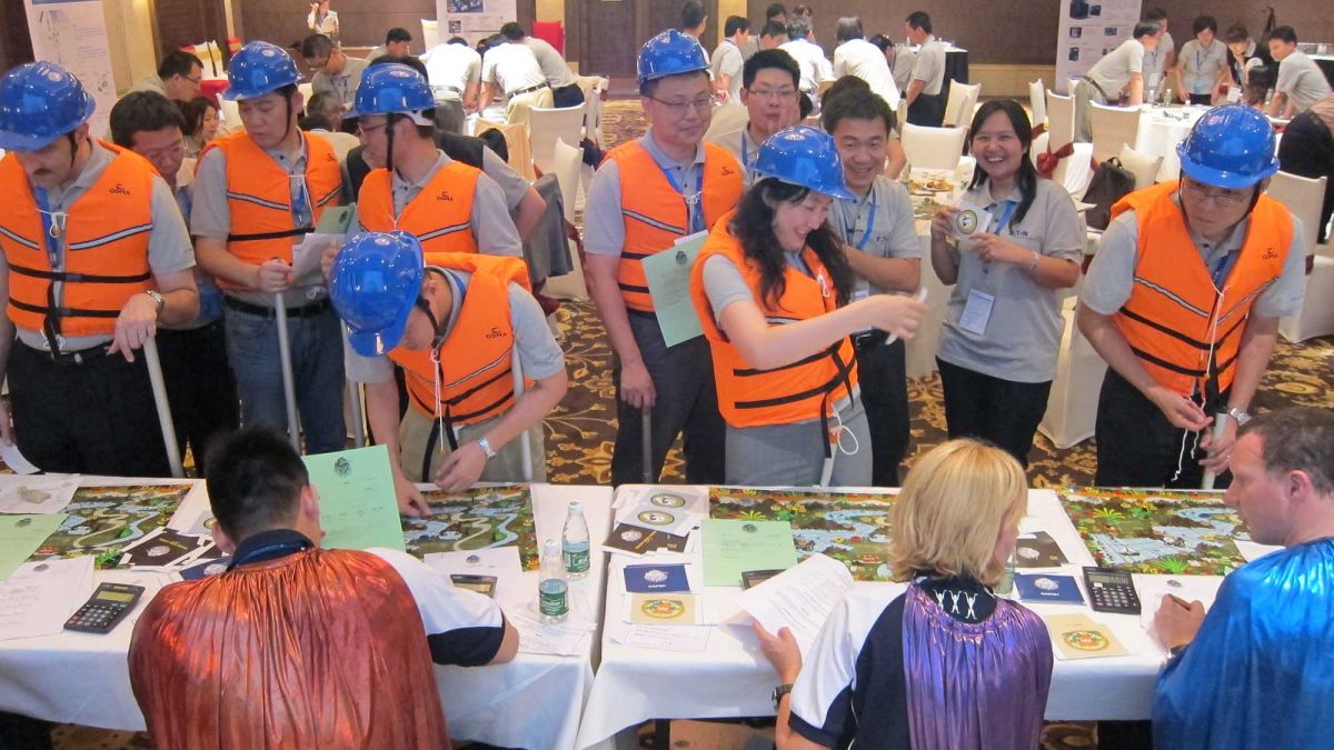 team preparing for river runner challenging fun team building summer activity