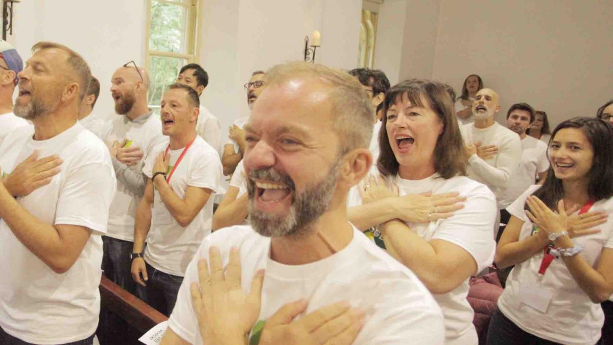 one voice in theatre style seating