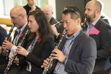 orchestrate music team building activity