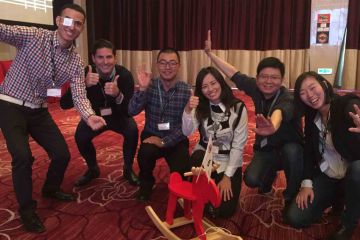 team group photo horses for causes charity team building activity