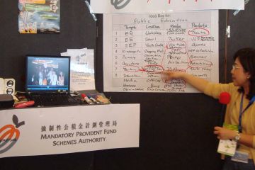 woman showing ideas on the board