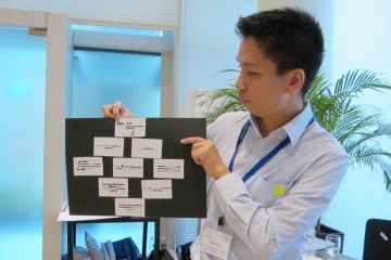 team collaborate in innovative team building game speak up speak out