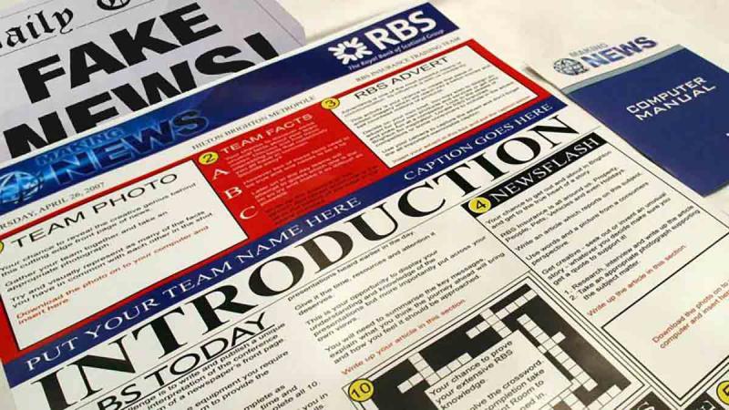 new broadsheet created by a team during catalyst team building activity making the news