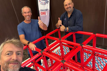 World's Strongest Team participants completing a collaborative team building challenge