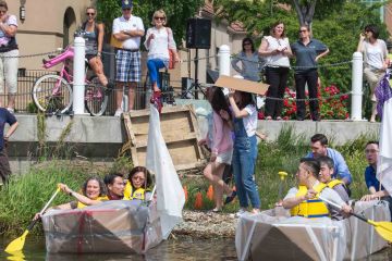 flat out afloat creative team building activity