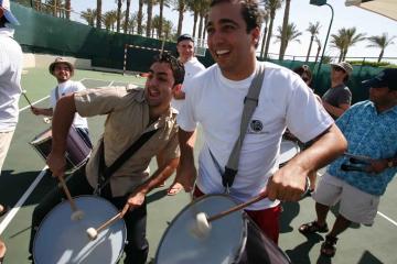 corporate drumming rhythm teamwork