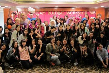 team group photo haute couture team building activity 