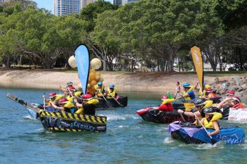 flat out afloat fun team building challenge