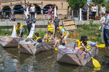 flat out afloat creative team building activity