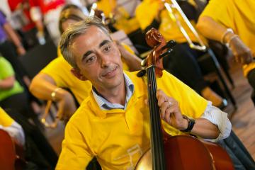 orchestrate music team building activity