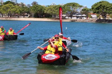 flat out afloat fun team building challenge