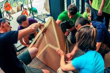 flat out pyramid puzzle creative team building