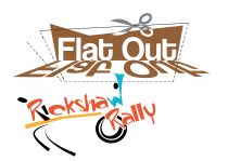 flat out rickshaw rally logo