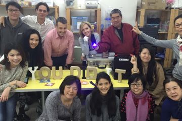 employees completed beat the box collaborative team building activity