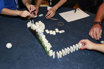 the domino effect creative team building activity