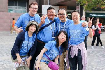 employees bonding during go team activity go team