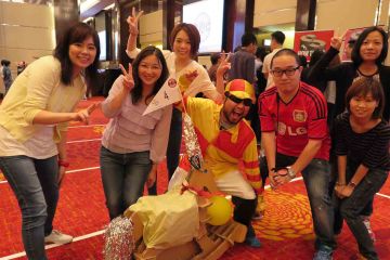 team group photo horses for causes charity team building activity