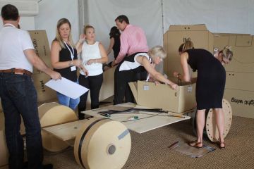 flat pack cardboard bus creatio