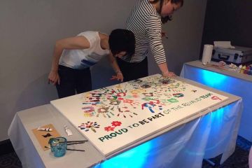 team building painting activity