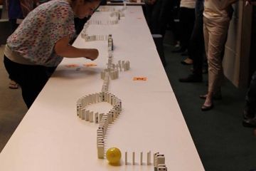 the domino effect creative team building activity