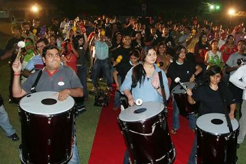 corporate drumming rhythm teamwork