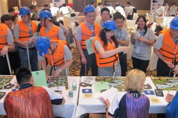 team preparing for river runner challenging fun team building summer activity 2012