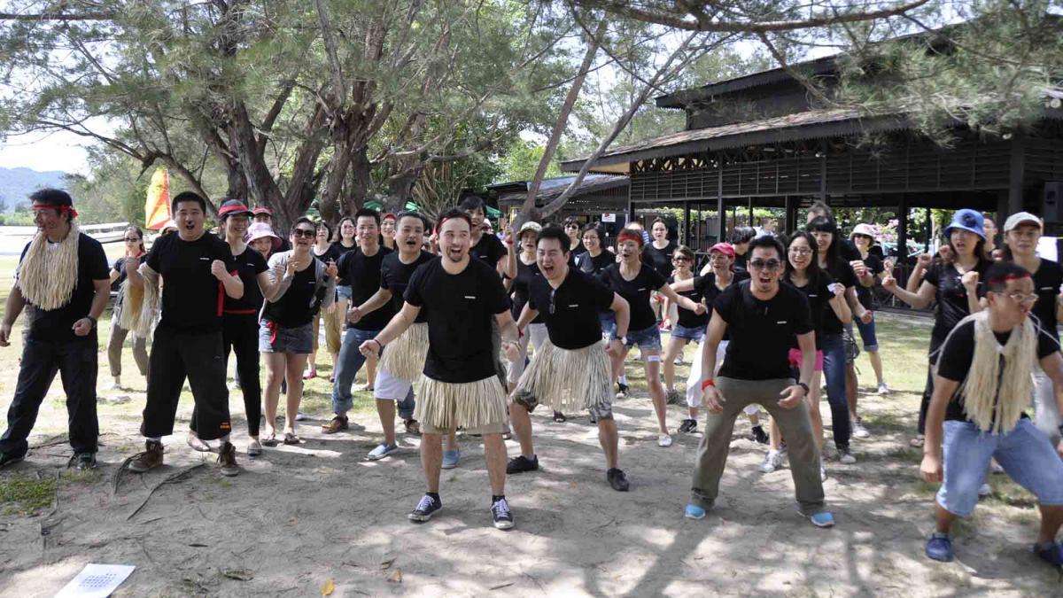 Two tribes indigenous team building game outdoor