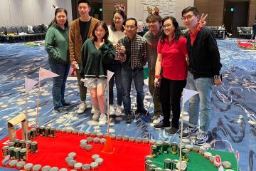 team building golf course food waste