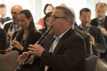 orchestrate music team building activity