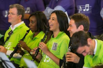 orchestrate music team building activity