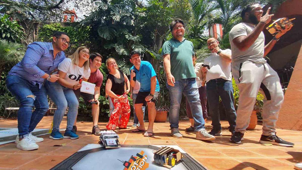 Team of people bond with activity