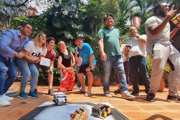 Team of people bond with activity