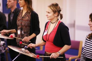 orchestrate music team building activity