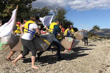 flat out afloat creative team building activity