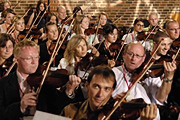 orchestrate music team building activity