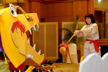 dragon squad team building woman with dragon