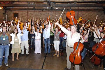 orchestrate music team building activity